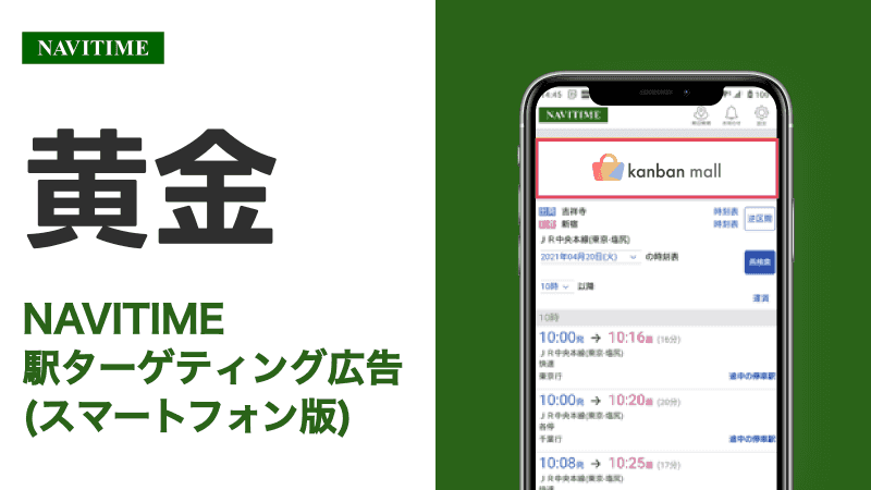 黄金駅 乗り換えサービス利用者向けターゲティング広告