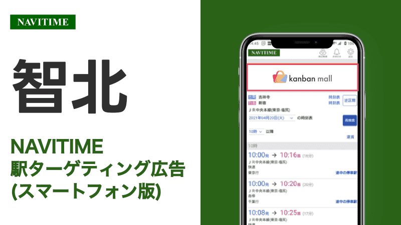 智北駅 乗り換えサービス利用者向けターゲティング広告